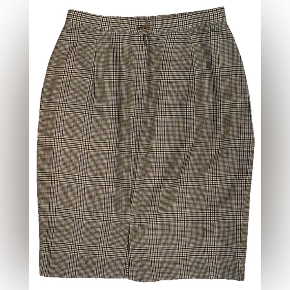 BURBERRYS LADIES 6 ITALY SKIRT SUIT SUPER 120’S EXTRAFINE WOOL TARTAN PLAID - Picture 8 of 16